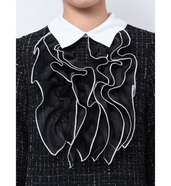 MERCURYDUO「襟付きフロントフリルミニワンピース」|ワンピース|