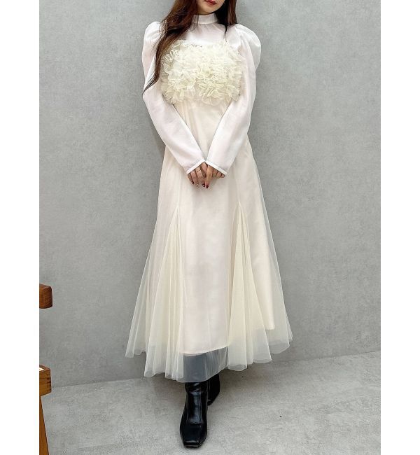 MERCURYDUO「チュールキャミワンピースxブラウスセット」|ワンピース|アイボリー