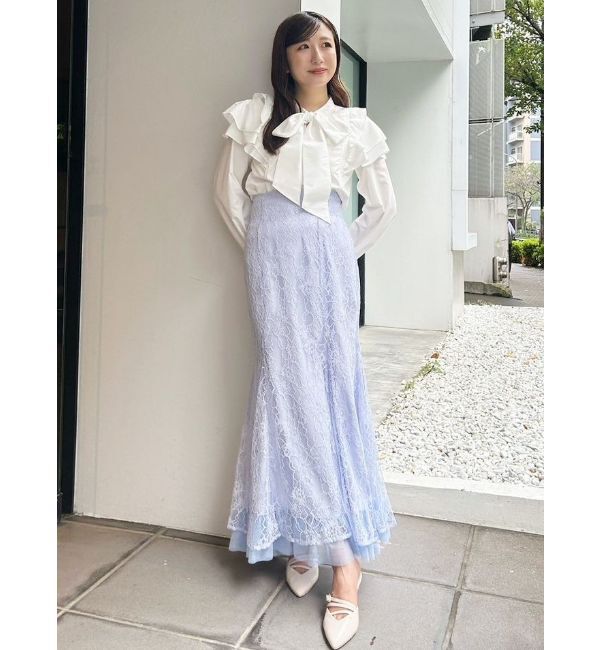 MERCURYDUO「2WAYオープンラッフルショルダーロングスリーブブラウス」|シャツ・ブラウス|