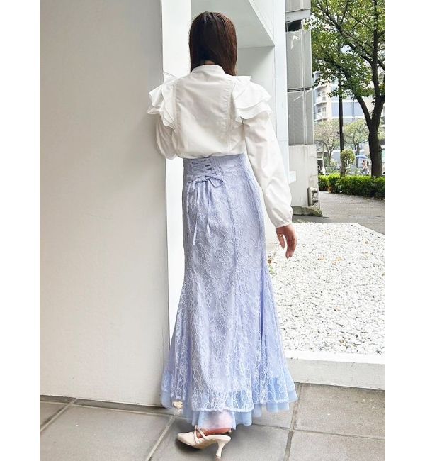 MERCURYDUO「2WAYオープンラッフルショルダーロングスリーブブラウス」|シャツ・ブラウス|