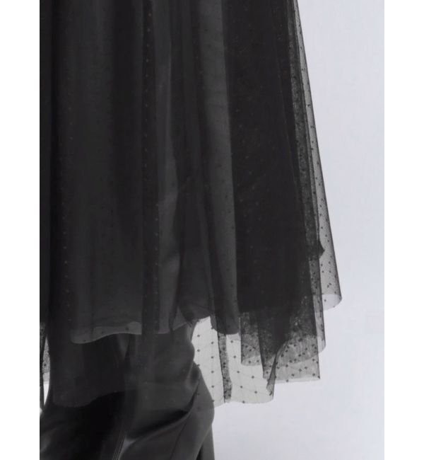 MERCURYDUO「ビットニットドットチュールドッキングワンピース」|ワンピース|