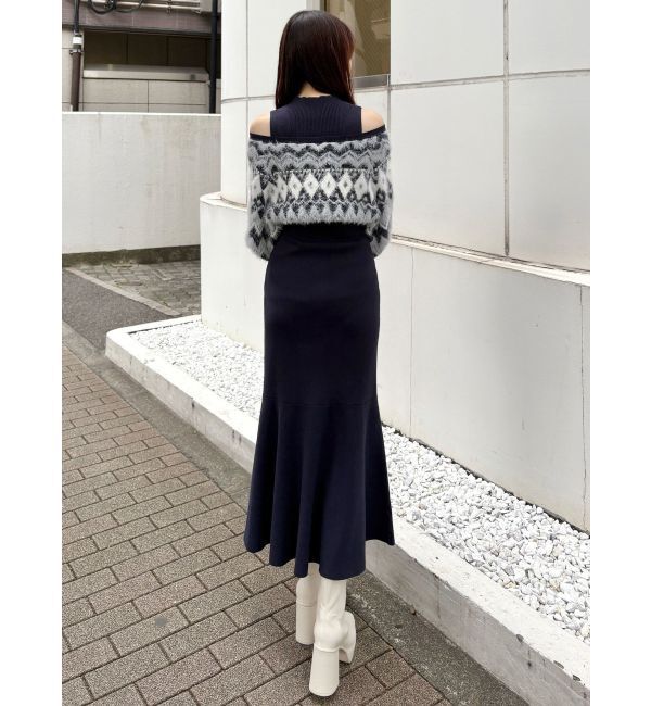 MERCURYDUO「ノルディックジャカードドッキングニットワンピース」|ワンピース|
