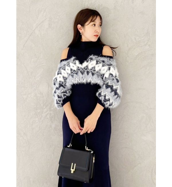 MERCURYDUO「ノルディックジャカードドッキングニットワンピース」|ワンピース|