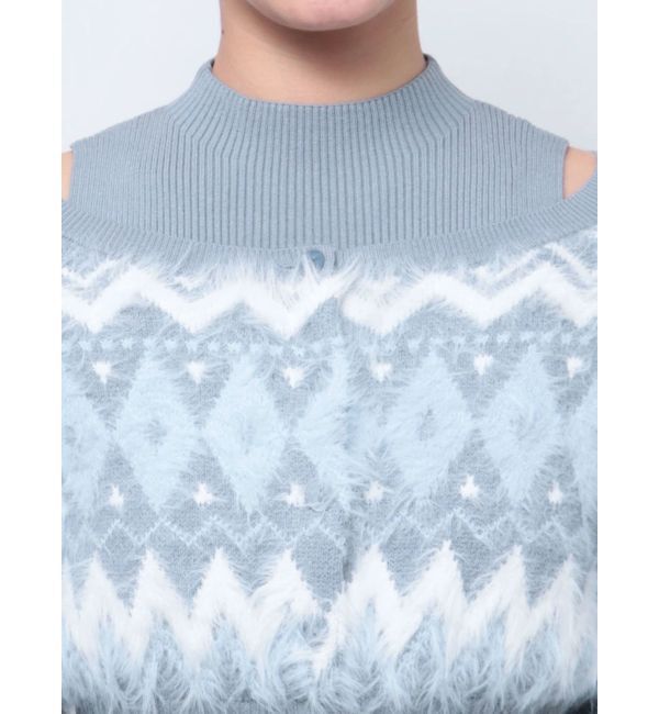 MERCURYDUO「ノルディックジャカードドッキングニットワンピース」|ワンピース|