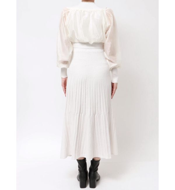 MERCURYDUO「シャツドッキングフレアニットワンピース」|ワンピース|