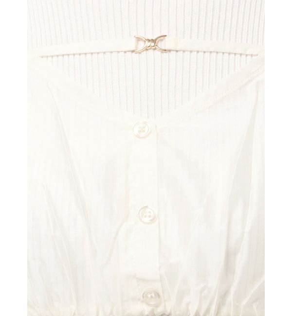 MERCURYDUO「シャツドッキングフレアニットワンピース」|ワンピース|