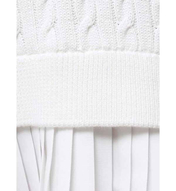 MERCURYDUO「異素材プリーツドッキングポロニットミニワンピース」|ワンピース|