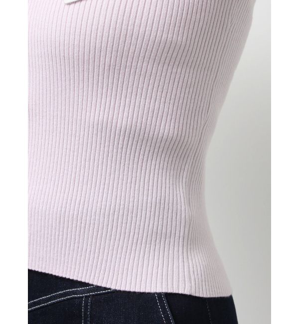 MERCURYDUO「オープンショルダーラッフルハーフスリーブニット」|ニット・セーター|