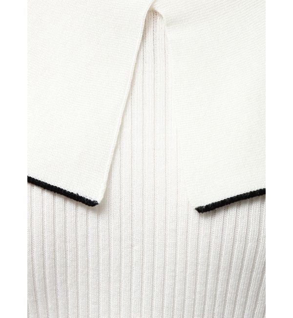 MERCURYDUO「オープンショルダーラッフルハーフスリーブニット」|ニット・セーター|