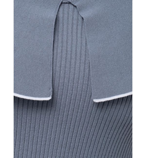 MERCURYDUO「オープンショルダーラッフルハーフスリーブニット」|ニット・セーター|