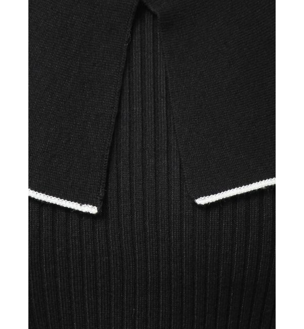 MERCURYDUO「オープンショルダーラッフルハーフスリーブニット」|ニット・セーター|