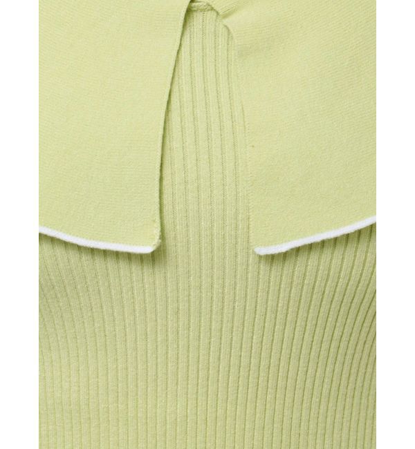 MERCURYDUO「オープンショルダーラッフルハーフスリーブニット」|ニット・セーター|