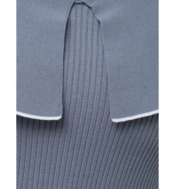 MERCURYDUO「オープンショルダーラッフルハーフスリーブニット」|ニット・セーター|