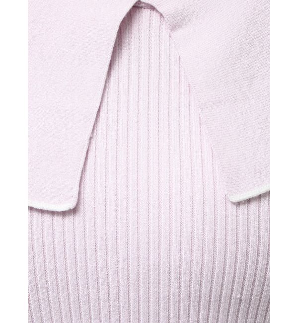 MERCURYDUO「オープンショルダーラッフルハーフスリーブニット」|ニット・セーター|