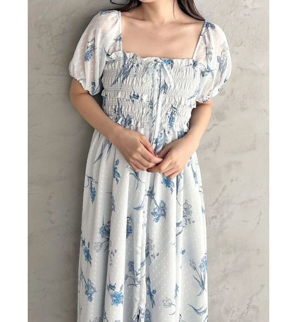 MERCURYDUO「ボタニカルフラワー2WAYシャーリングワンピース」|ワンピース|