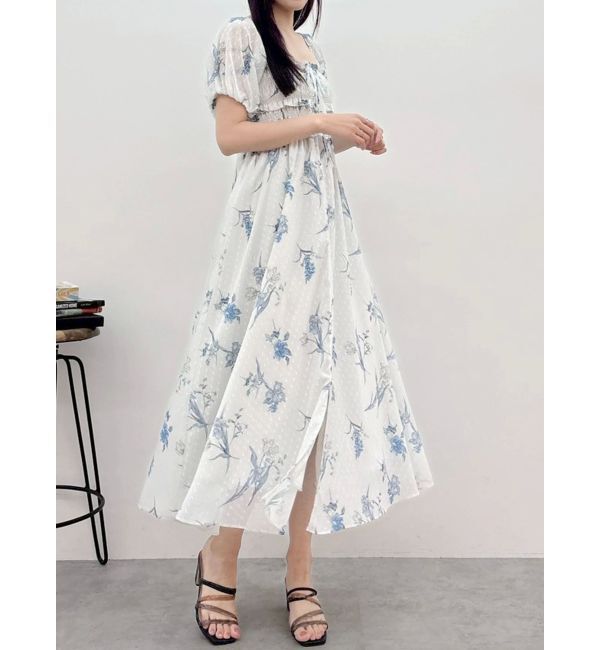 MERCURYDUO「ボタニカルフラワー2WAYシャーリングワンピース」|ワンピース|