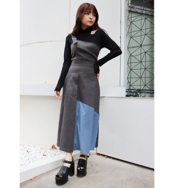 MURUA「ワンショルジャンスカ」|ジャンパースカート|