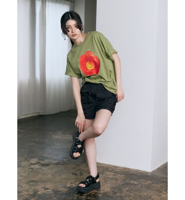 MURUA「Poppy flower Tシャツ【WEB限定】」|Tシャツ・カットソー|