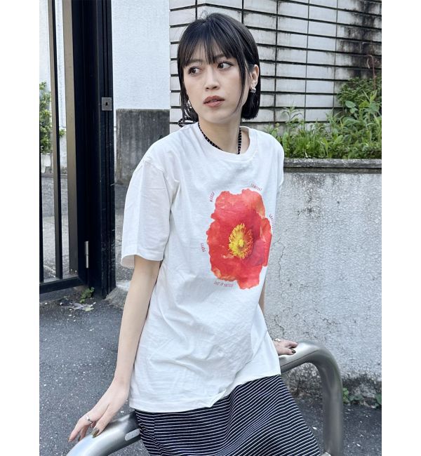 MURUA「Poppy flower Tシャツ【WEB限定】」|Tシャツ・カットソー|