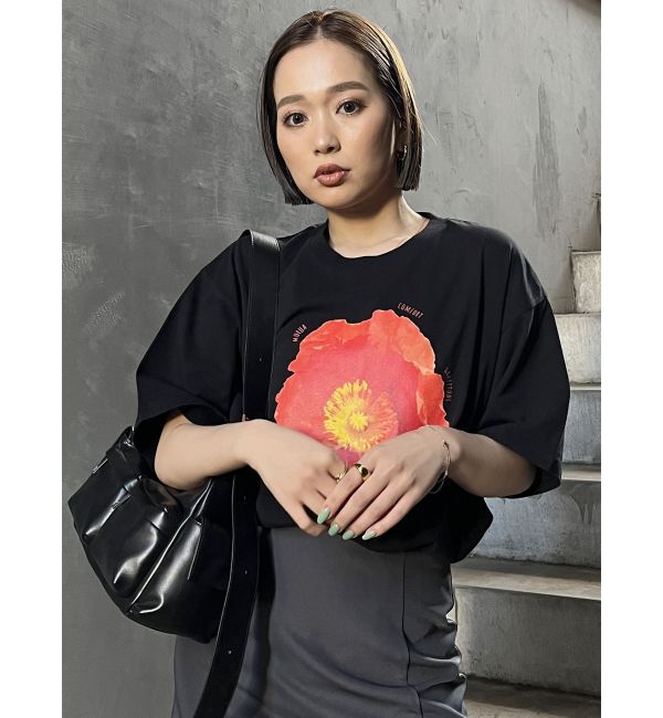 MURUA「Poppy flower Tシャツ【WEB限定】」|Tシャツ・カットソー|