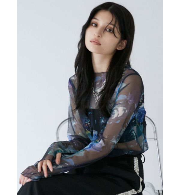 MURUA「ペイントチュールトップス【WEB限定】」|Tシャツ・カットソー|