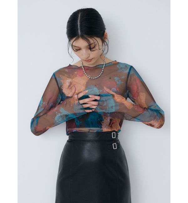 MURUA「ペイントチュールトップス【WEB限定】」|Tシャツ・カットソー|