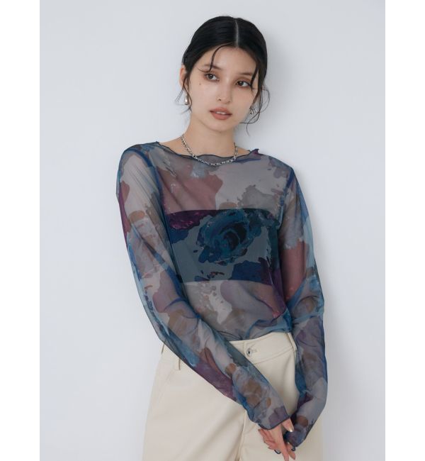 MURUA「ペイントチュールトップス【WEB限定】」|Tシャツ・カットソー|