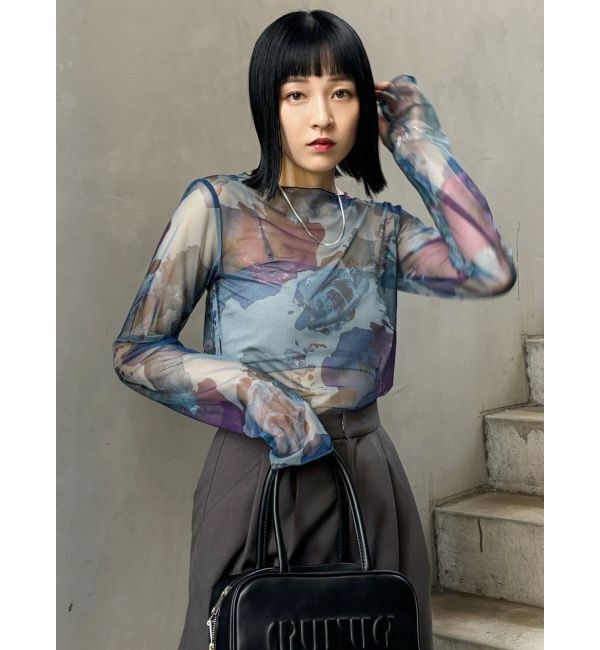 MURUA「ペイントチュールトップス【WEB限定】」|Tシャツ・カットソー|