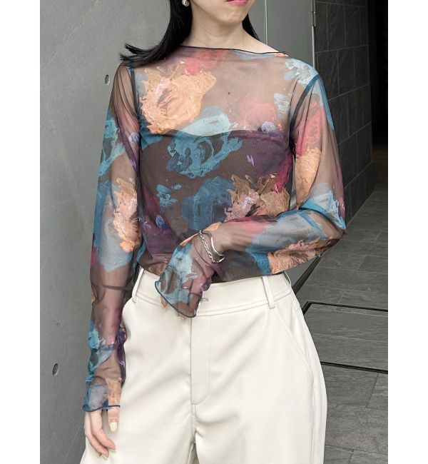 MURUA「ペイントチュールトップス【WEB限定】」|Tシャツ・カットソー|