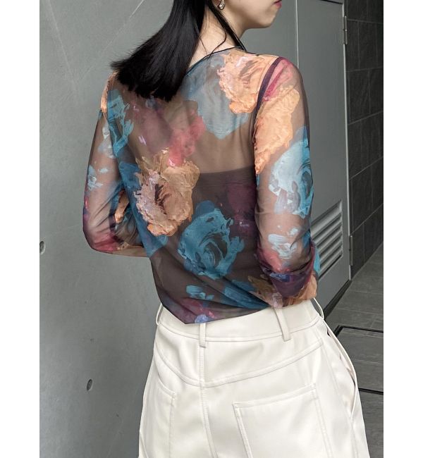 MURUA「ペイントチュールトップス【WEB限定】」|Tシャツ・カットソー|