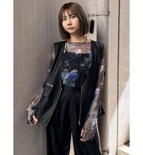 MURUA「ペイントチュールトップス【WEB限定】」|Tシャツ・カットソー|