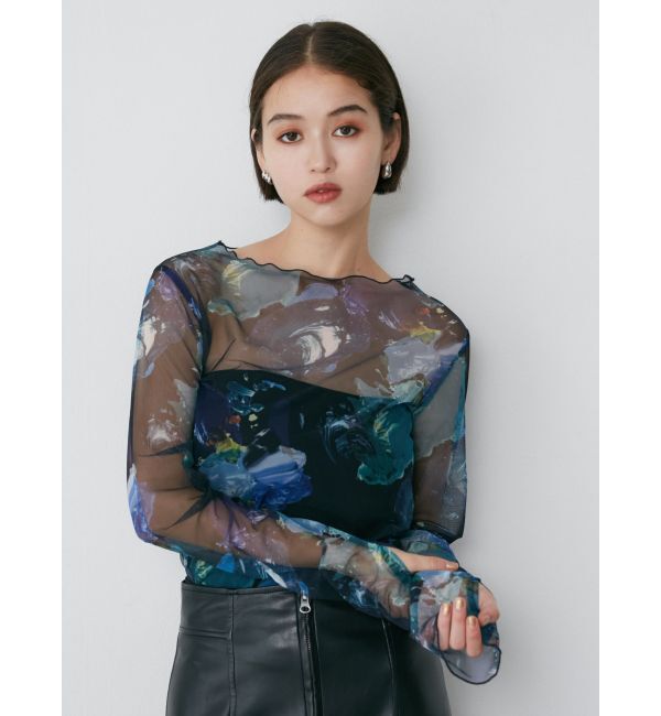 MURUA「ペイントチュールトップス【WEB限定】」|Tシャツ・カットソー|