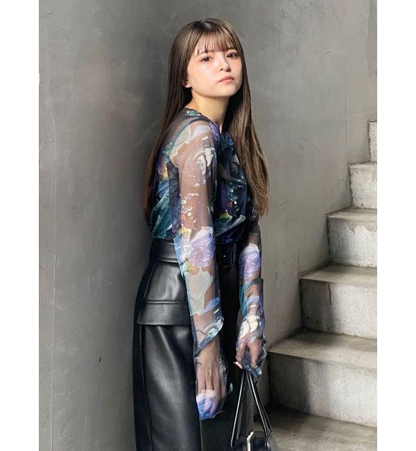 MURUA「ペイントチュールトップス【WEB限定】」|Tシャツ・カットソー|