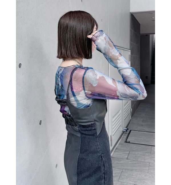 MURUA「ペイントチュールトップス【WEB限定】」|Tシャツ・カットソー|