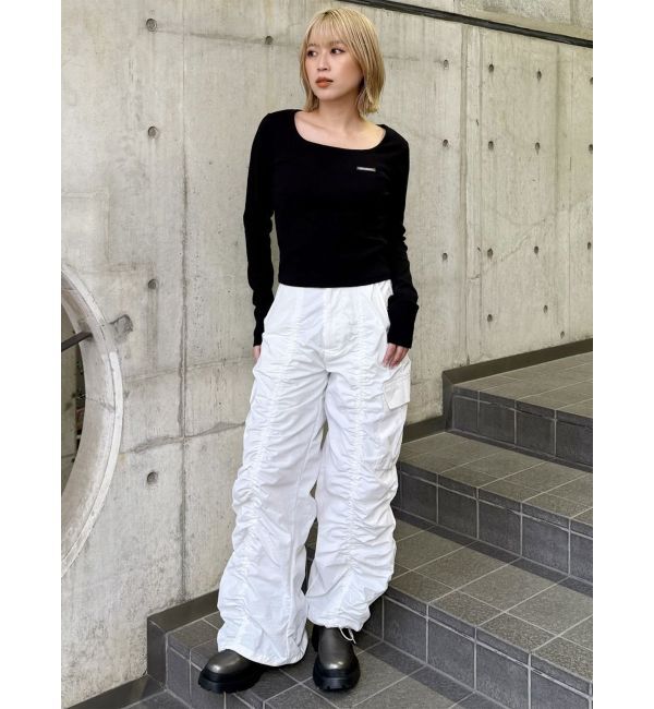 MURUA「プレートクロップドトップス」|Tシャツ・カットソー|