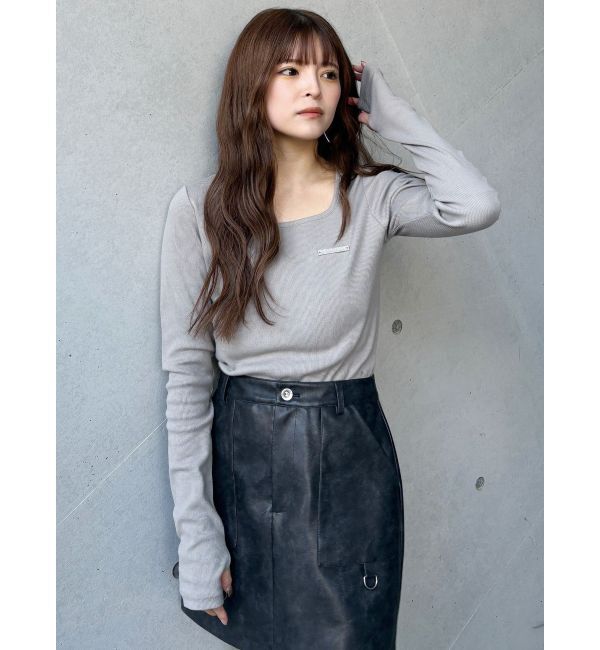 MURUA「プレートクロップドトップス」|Tシャツ・カットソー|