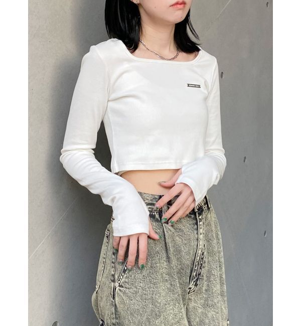 MURUA「プレートクロップドトップス」|Tシャツ・カットソー|