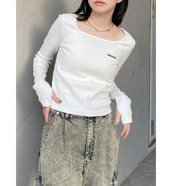 MURUA「プレートクロップドトップス」|Tシャツ・カットソー|