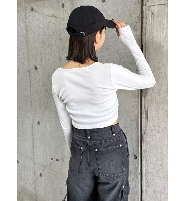 MURUA「プレートクロップドトップス」|Tシャツ・カットソー|