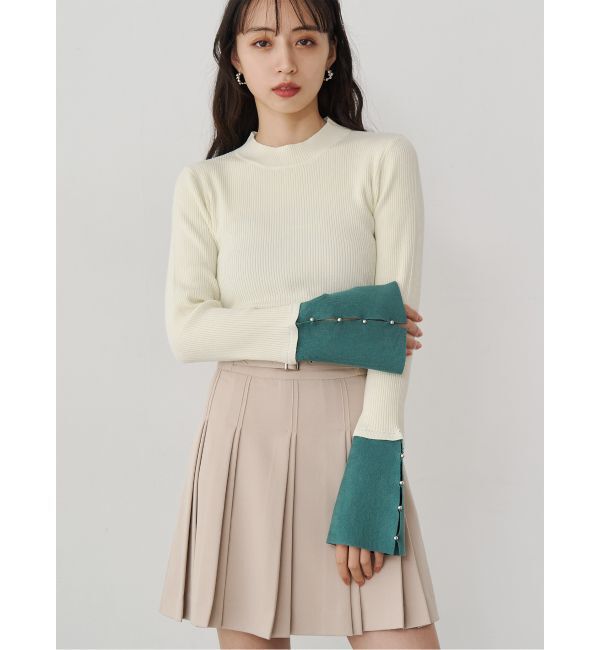 MURUA「フレアスリーブアクセントニット」|ニット・セーター|ホワイト