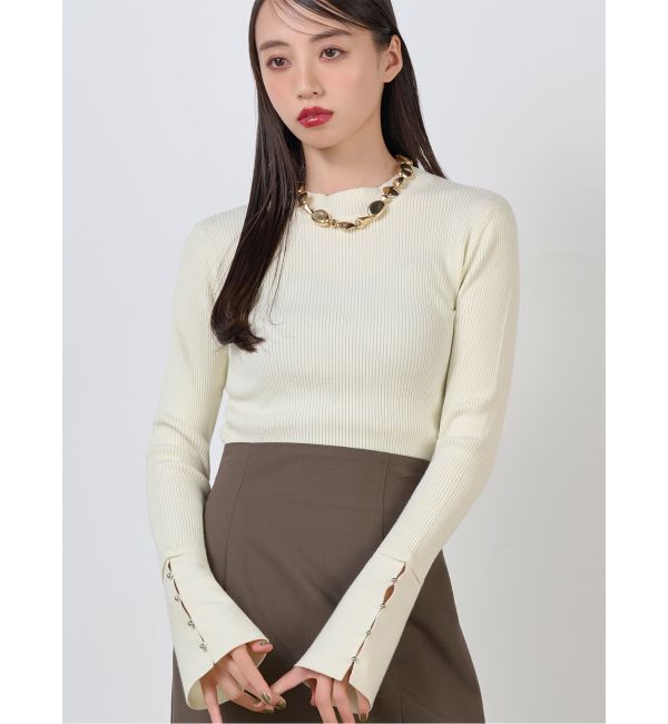 MURUA「フレアスリーブアクセントニット」|ニット・セーター|アイボリー