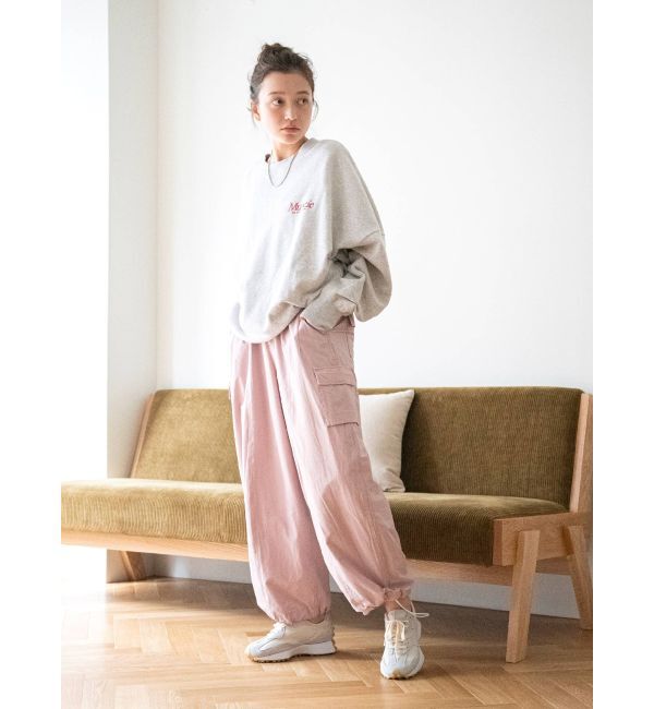 Ungrid「ナイロン混ミリタリールーズパンツ」|カーゴ|