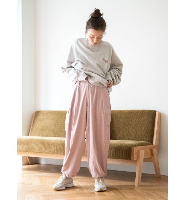 Ungrid「ナイロン混ミリタリールーズパンツ」|カーゴ|