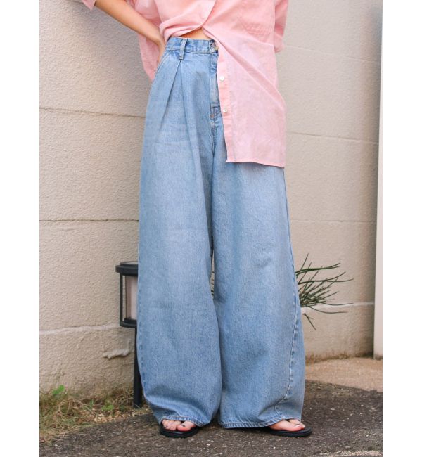 Ungrid「ウエストタックカーブデニム」|デニム|