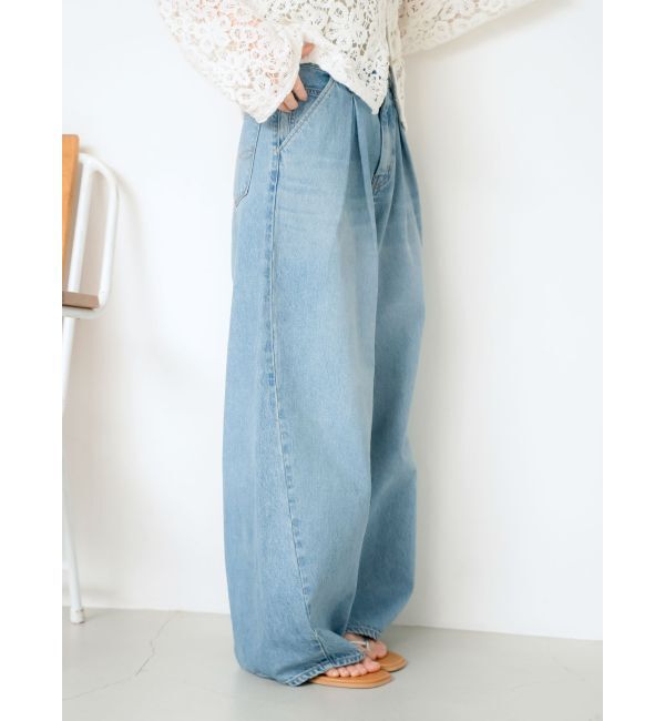 Ungrid「ウエストタックカーブデニム」|デニム|