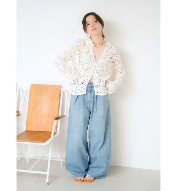 Ungrid「ウエストタックカーブデニム」|デニム|