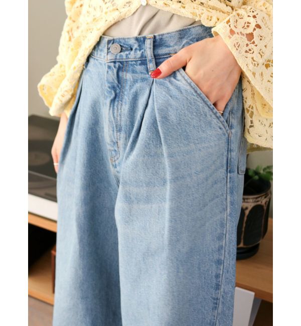 Ungrid「ウエストタックカーブデニム」|デニム|