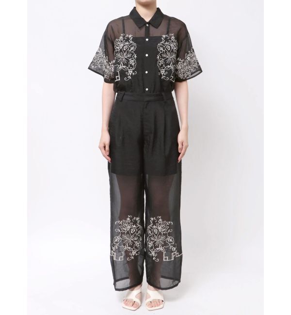 Ungrid「【Htage】エンブロイダリーシアータックパンツ」|その他|