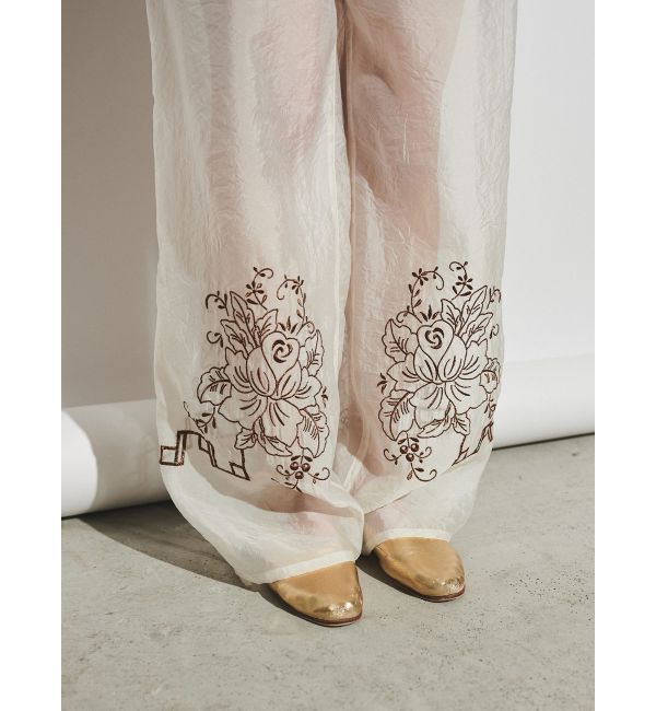 Ungrid「【Htage】エンブロイダリーシアータックパンツ」|その他|