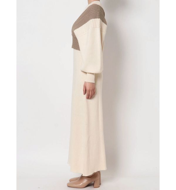 LAGUNAMOON「ベストレイヤードパターンニットワンピース」|ワンピース|